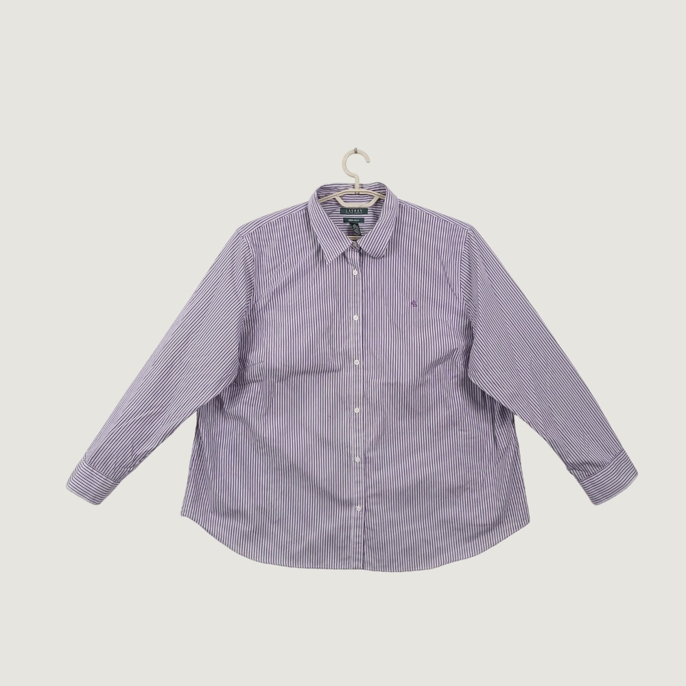 Lauren Ralph Lauren Top Shirt Size 3X Striped Non Iron Casual Office Preppy